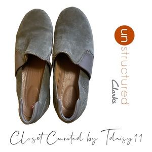 Unstructured by Clarks | Sz 10 Gray Slip-on Shoes